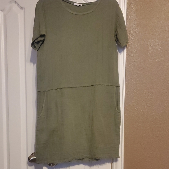 Olive Green Casual Dress - Picture 1 of 6